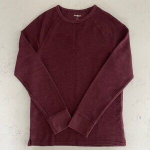 Goodfellow & Co Standard Lg Slv Crew Nk Cotton Blend T Shirt Burgundy Sz S